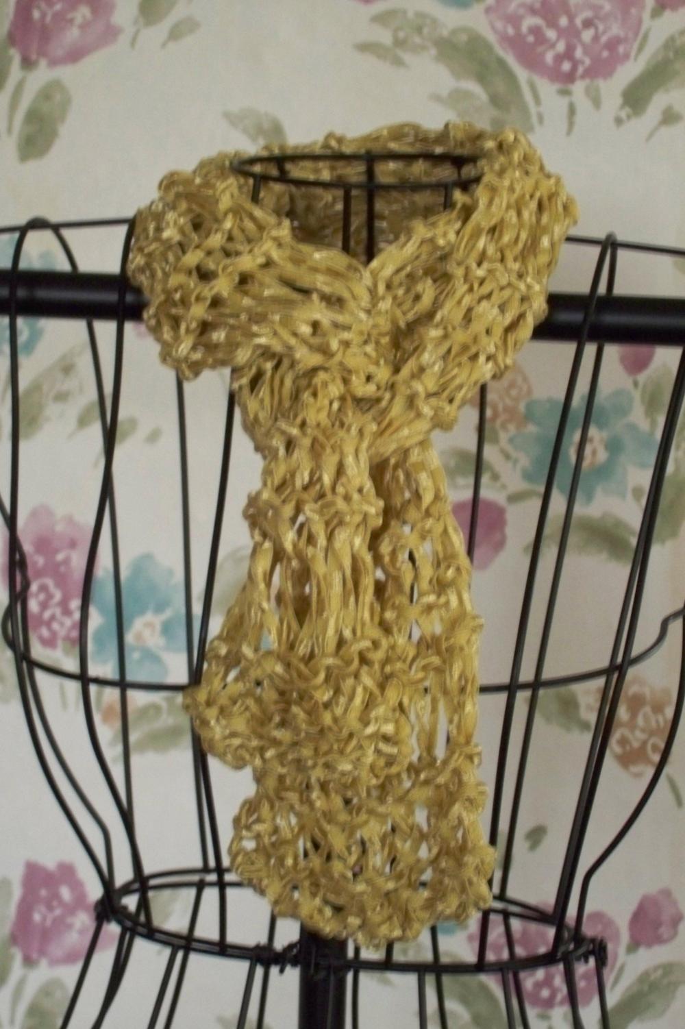 Gold Silk Ribbon Scarf